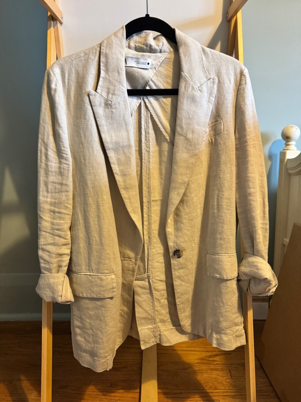 Beige linen blazer